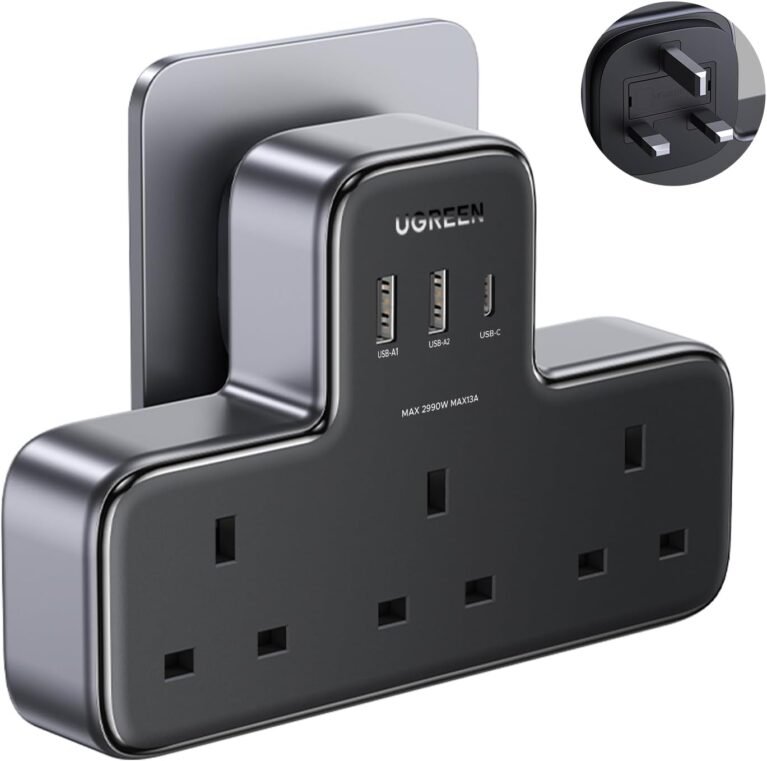 UGREEN 6-in-1 Power Strip with 3 AC Outlets & 3 USB Ports Power Extension