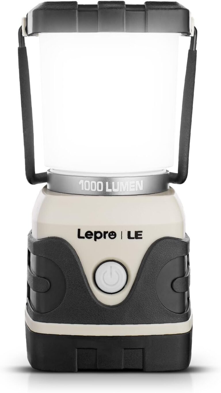 Lepro Outdoor LED Camping Lantern, 1000LM, D Batteries Powered (not included), Dimmable Camping Lights, Waterproof, Portable Tent Light Camping Lamp for Hiking, Fishing,White