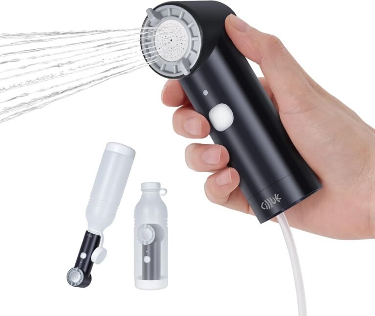 Portable Electric Shattaf with 5 Spray Modes (Black) - High Pressure Handheld Travel Bidet, USB Rechargeable Muslim Shower for Travel, Hajj & Umrah, Camping, Baby Care & Postpartum Hygiene