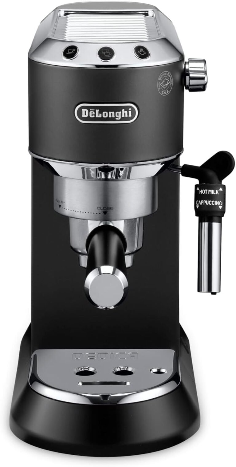 DeLonghi Dedica Pump Espresso coffee machine, 15 bar, 1350W, Black - EC685.BK