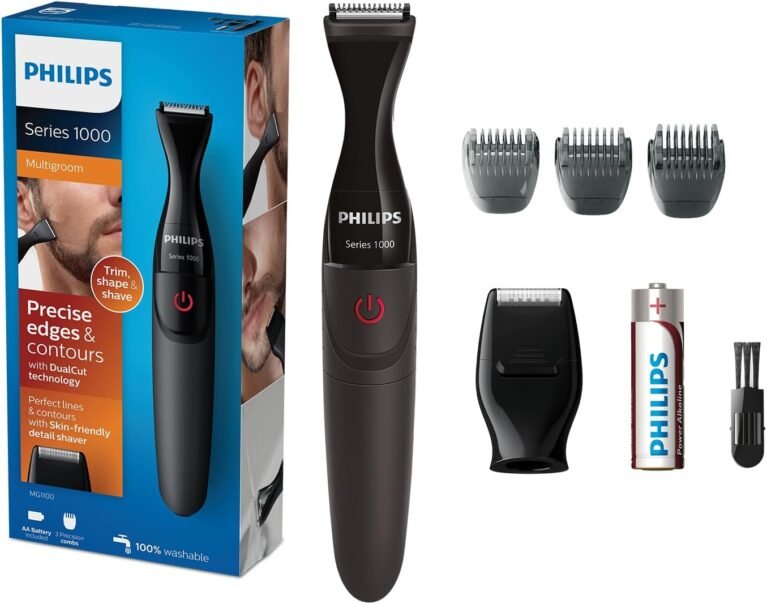 PHILIPS Multigroom Series 1000 Ultra Precise Beard Styler with DualCut Technology for Men, MG1100/16