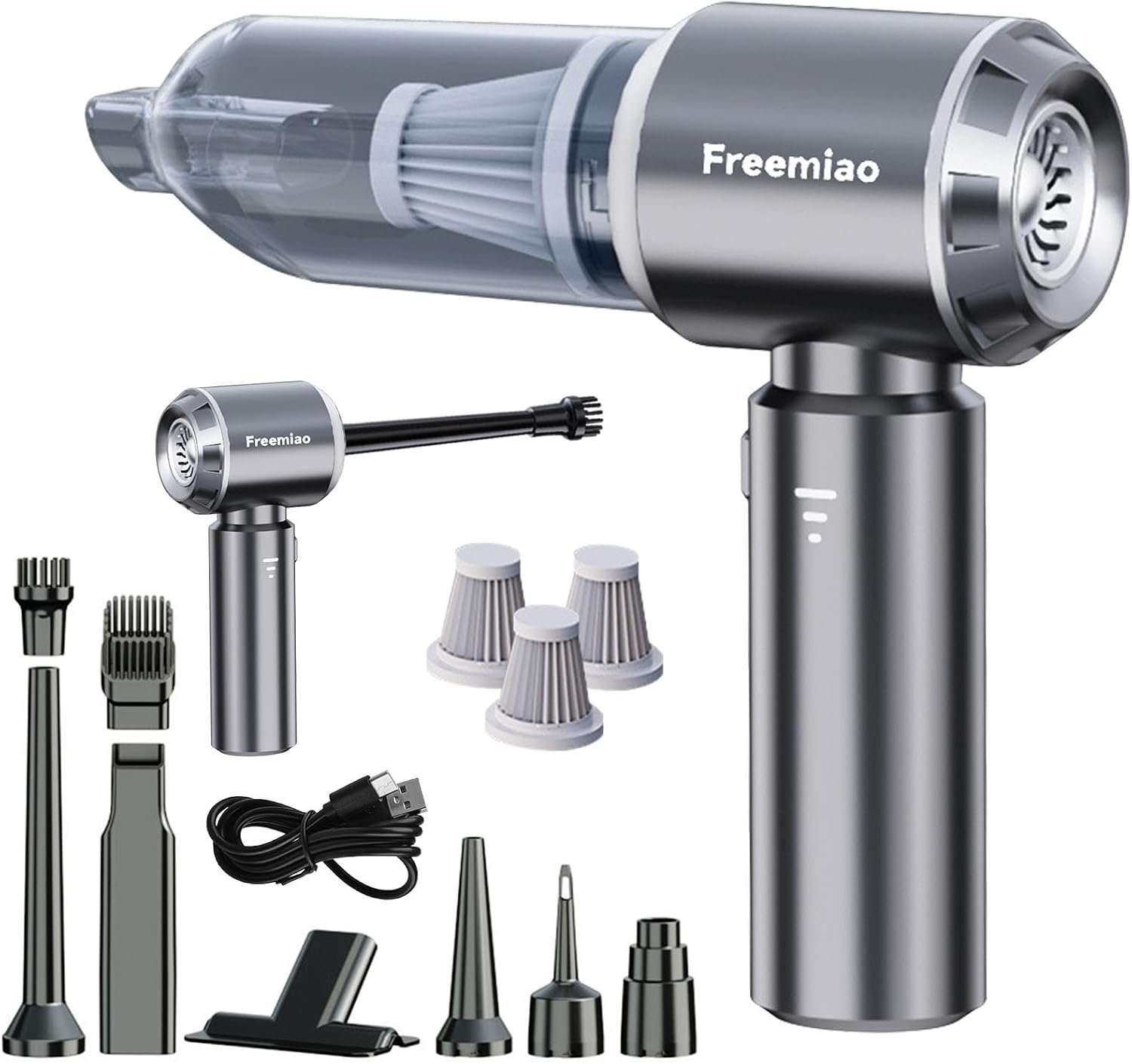 Wireless Car Vacuum 5 in 1 Handheld Mini Computer Vacuum Cleaner 23000 Pa Powerful Suction/Blowing/Inflating/Dust Removal HEPA Filter Rechargeable Portable for Car, Pet Hair