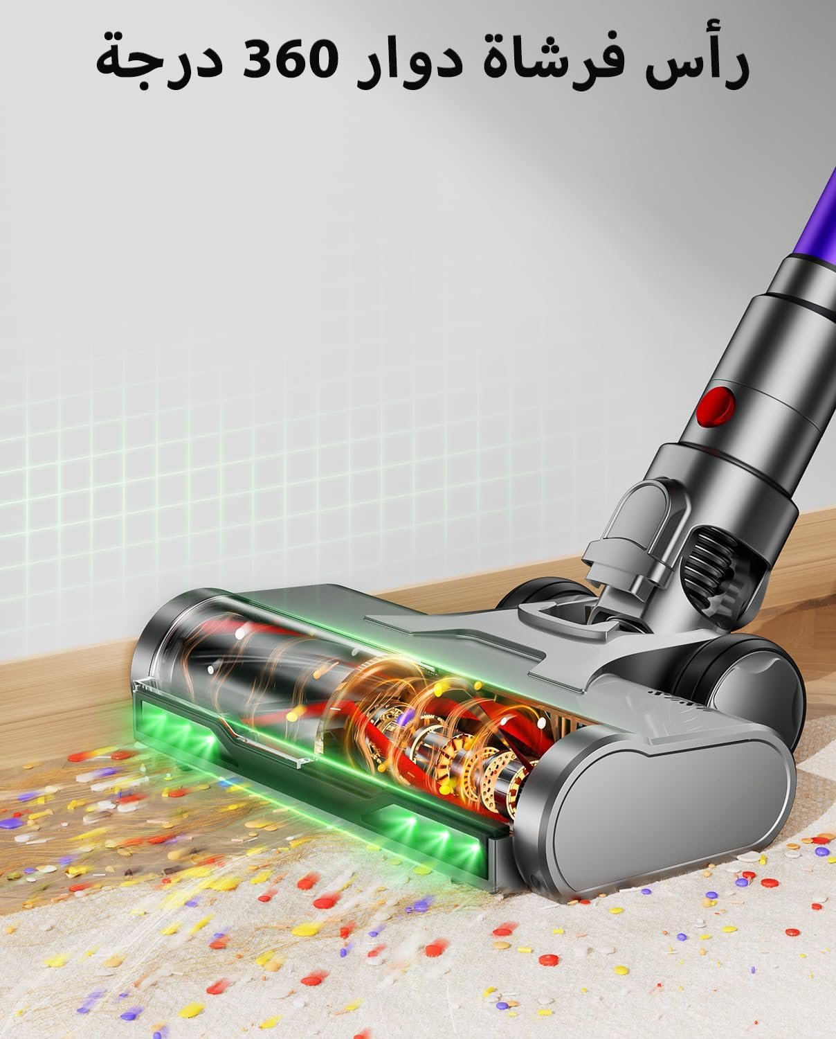 Cordless Vacuum Cleaner, 650W, 70min, 55Kpa Cordless Rechargeable Tangle-Free Vacuum Cleaner/LED Display/1.8L Cup for Home Pet Hair/All Floor - Image 6