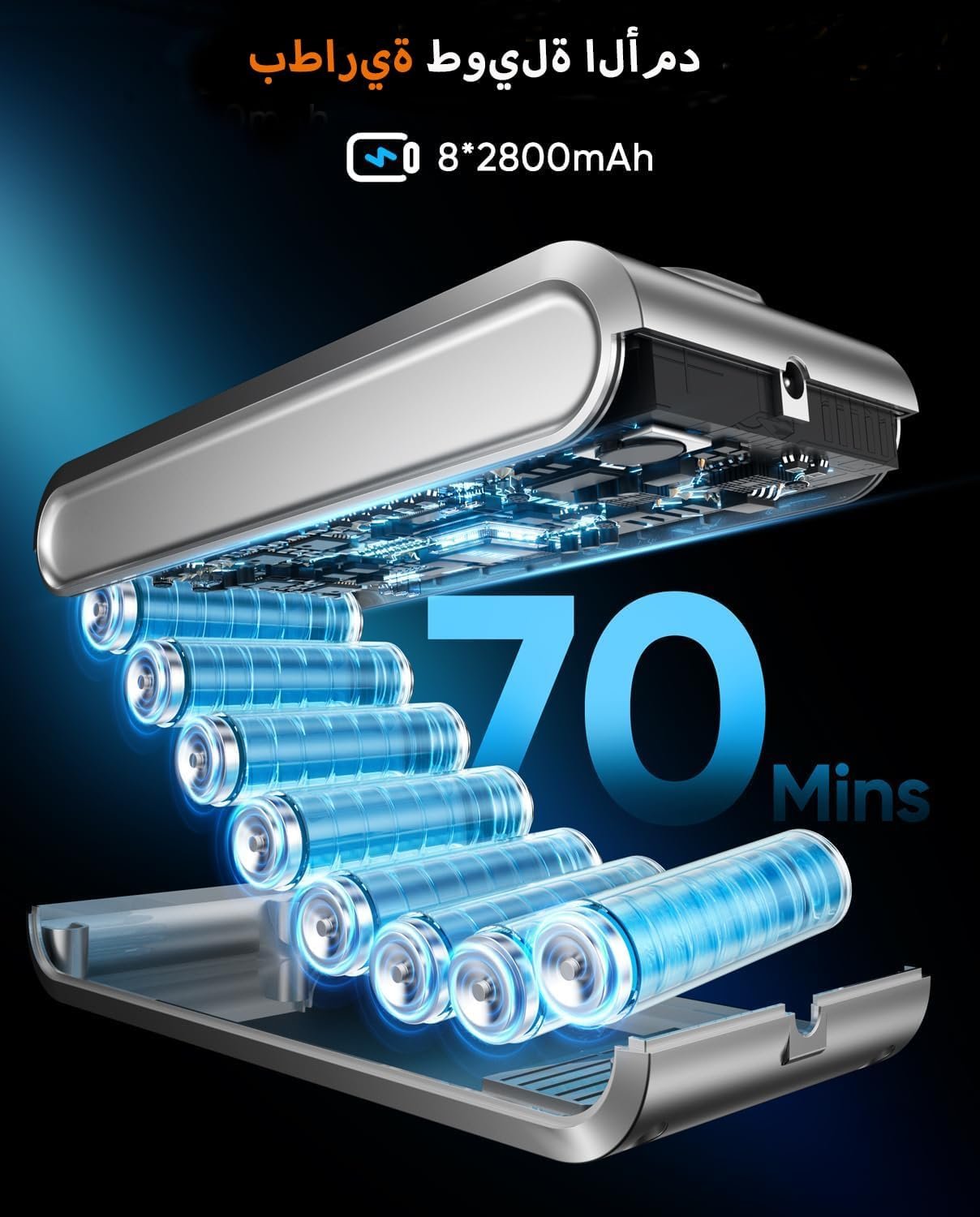 Cordless Vacuum Cleaner, 650W, 70min, 55Kpa Cordless Rechargeable Tangle-Free Vacuum Cleaner/LED Display/1.8L Cup for Home Pet Hair/All Floor - Image 2