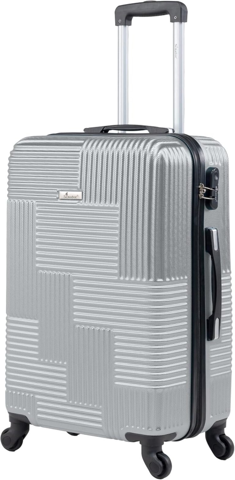 Senator Hard Case Checked Bag 28 Inches Large Suitcase with Wheels for Unisex – KH110 | ABS Lightweight Hard Shell Luggage with Spinner Wheels 4 (Checked Luggage 28-Inch, Silver)