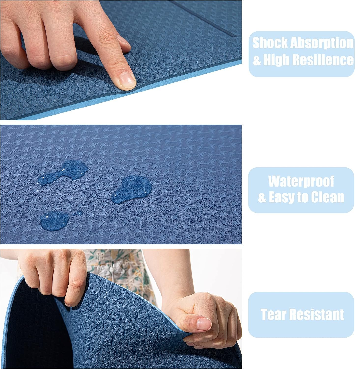 HERUI Yoga Mat Alignment Lines Anti-Slip Exercise Mat with Carrying Bag Fitness Mat for Pilates 183CM*61CM*6MM Thickness for Woman Man Beginners - Image 5