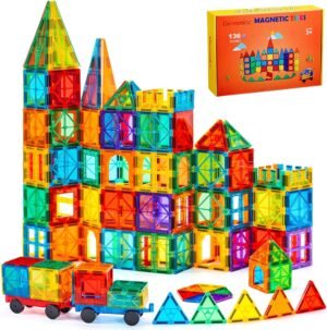 Gemmicc Magnetic Tiles, Deluxe 136 ...