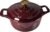 La Cuisine Enameled Cast Iron Dutch Oven Casserole Dish Pot with Lid, 2 Liters 20cm Dia. Matte Black Enamel Interior, Cranberry Enamel Finish Exterior, Gold-Plated Stainless Steel Lid Handle Oven Safe